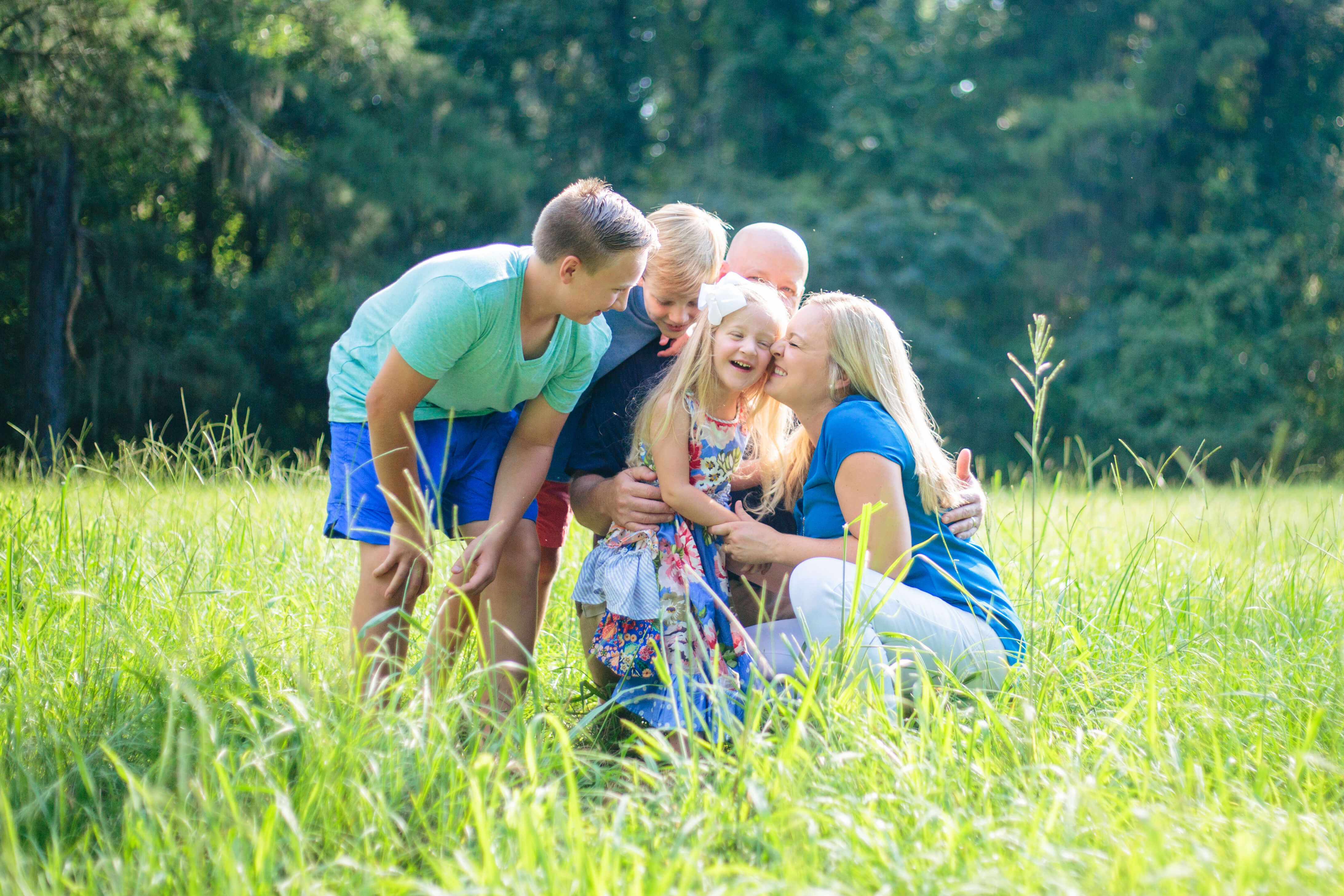 family portraits in field near montgomery alabama