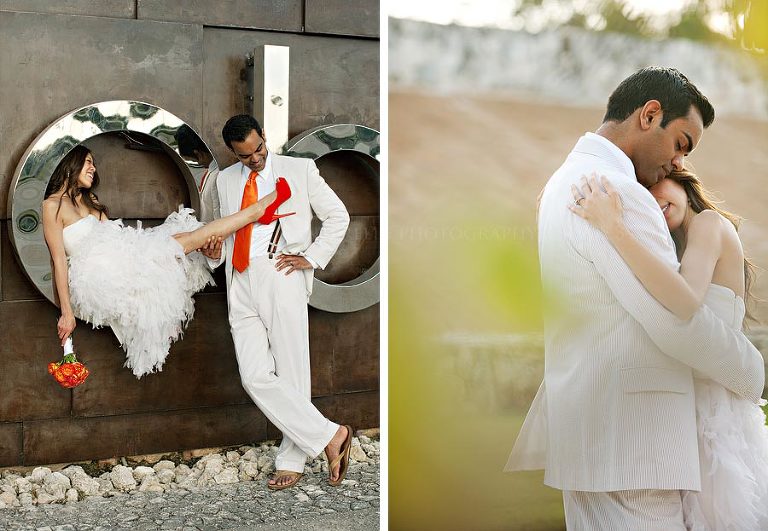 A trash the dress session after a destination wedding at the Fairmont Mayakoba in Mexico