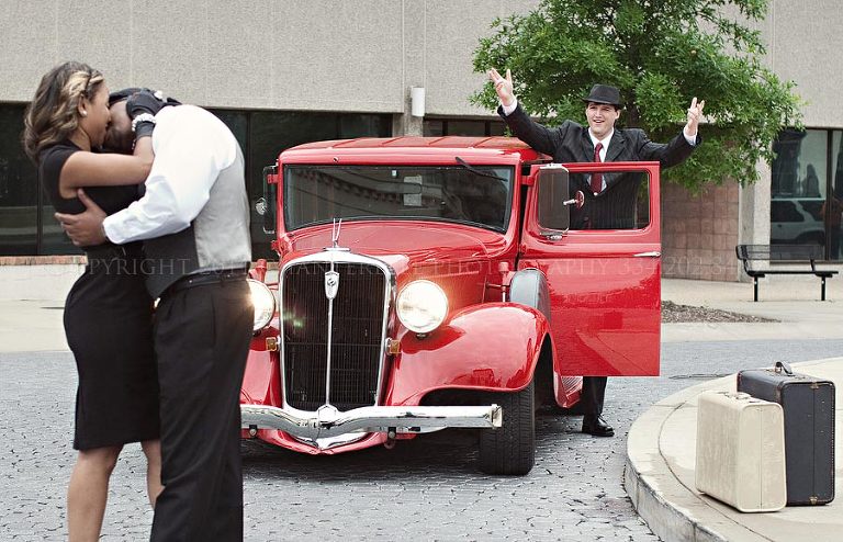 a retro styled engagement session in montgomery alabama