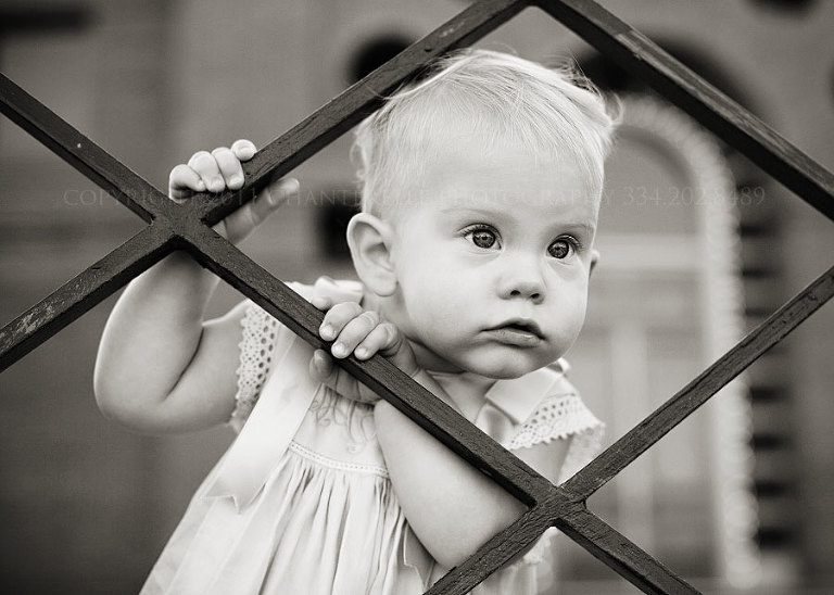 a baby portrait session at the shakespeare festival