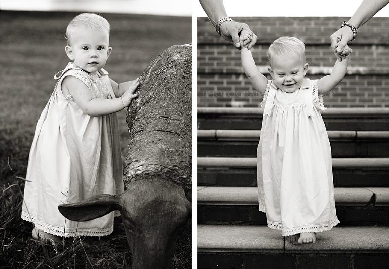 a baby portrait session at the shakespeare festival