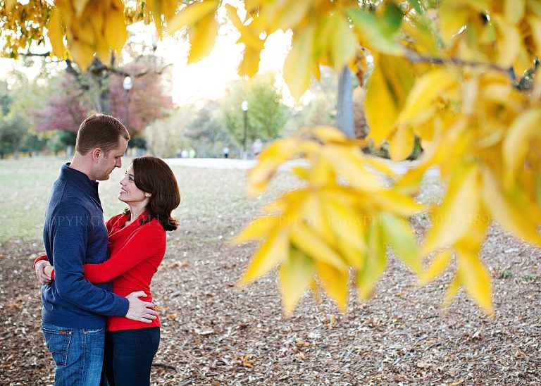 an engagement session in piedmont park in atlanta georgia