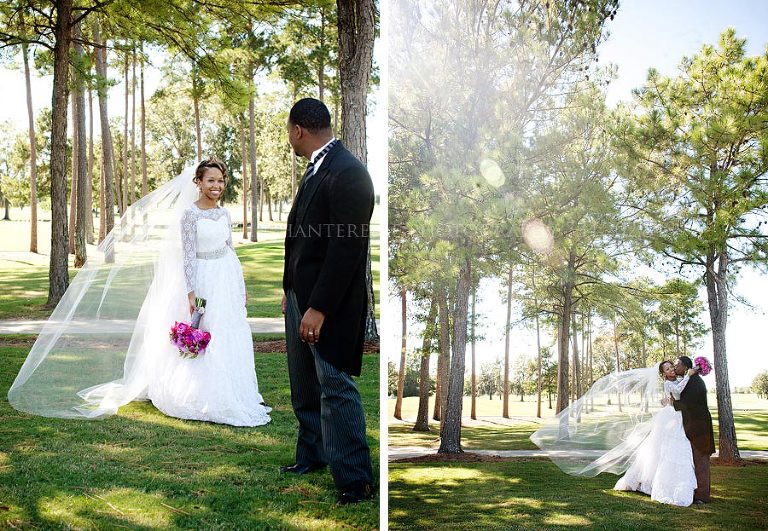 an outdoor wedding and ballroom reception at wynlakes country club in montgomery alabama