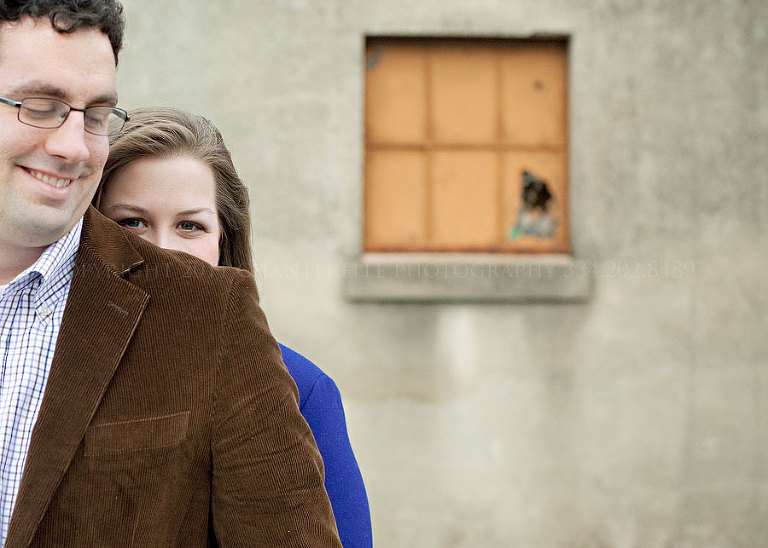 an engagement session with a dog in downtown montgomery alabama