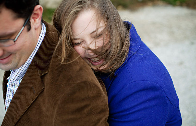 an engagement session with a dog and an old truck in downtown montgomery alabama