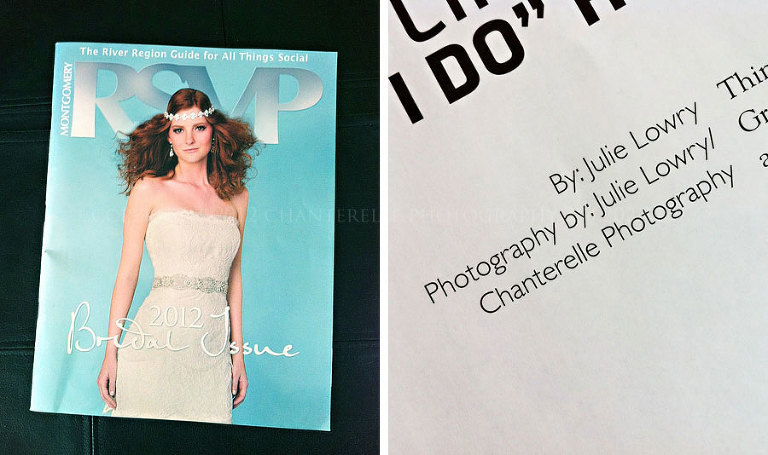 a destination weddings article by Julie Lowry of Chanterelle Photography in RSVP Magazine Bridal Issue