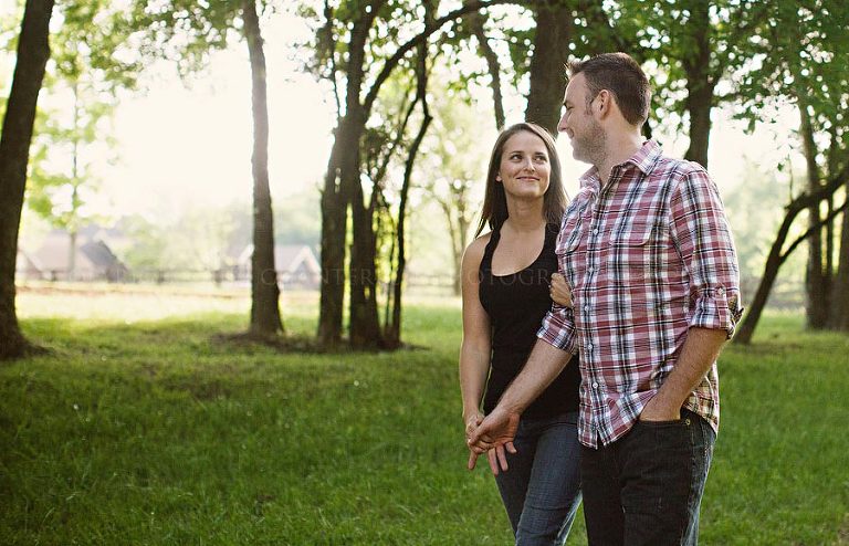 an engagement session in the country in montgomery alabama