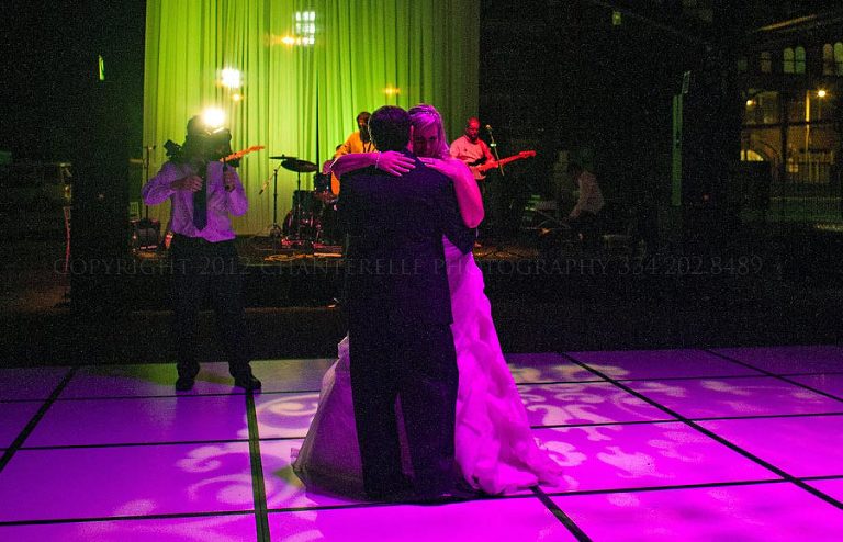 a montgomery alabama wedding reception with trotline at the union station train shed