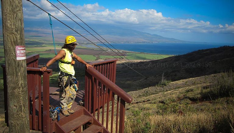 a wedding photographer goes on a zipline in maui hawaii