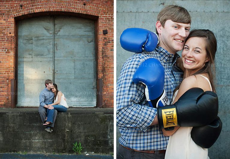 a downtown montgomery engagement portrait session