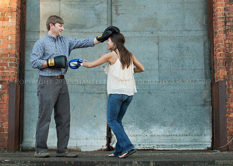 an engagement session in downtown montgomery alabama