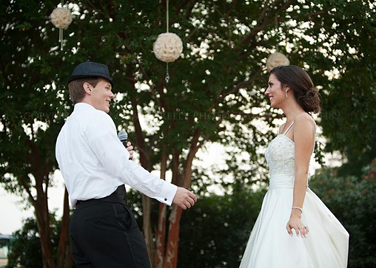 a bride and groom at an oaks plantation reception in pike road