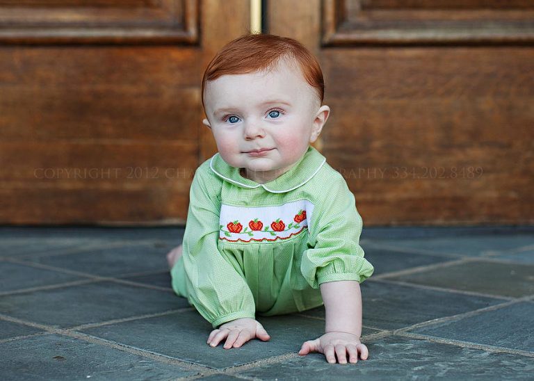 a baby portrait session at the alabama shakespeare festival in montgomery alabama