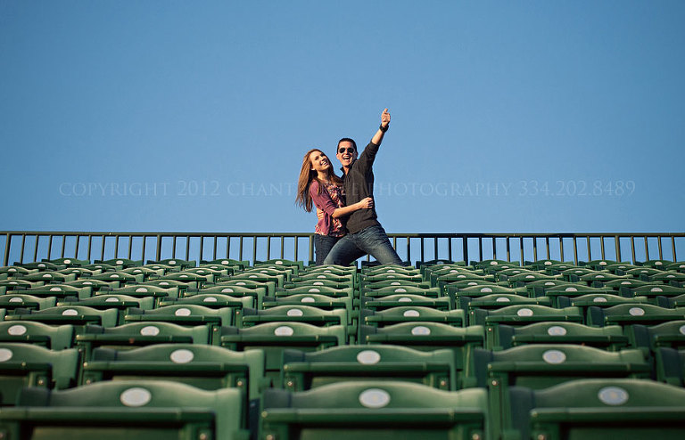 auburn university baseball stadium engagement session in alabama