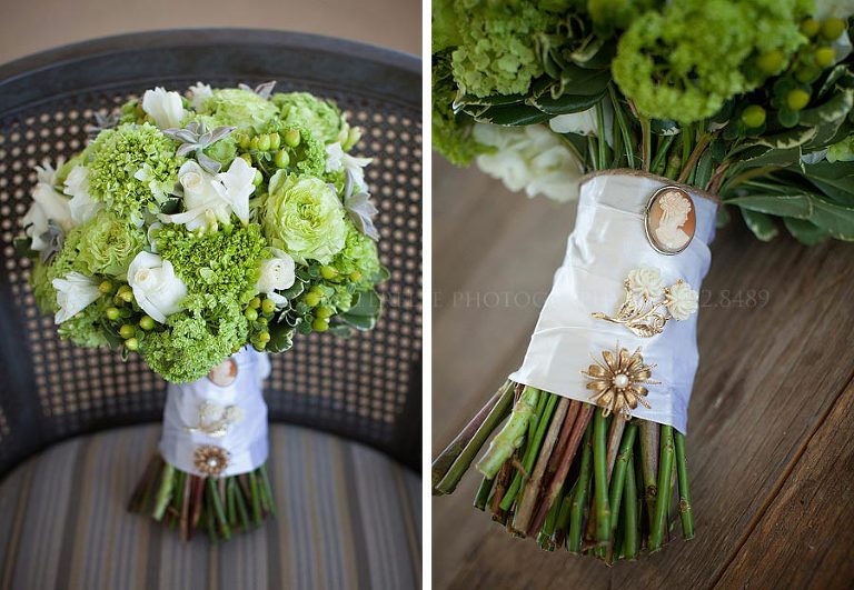bouquet with vintage brooches by southern wedding designs in montgomery alabama