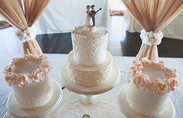 multiple wedding cakes at a charleston south carolina wedding