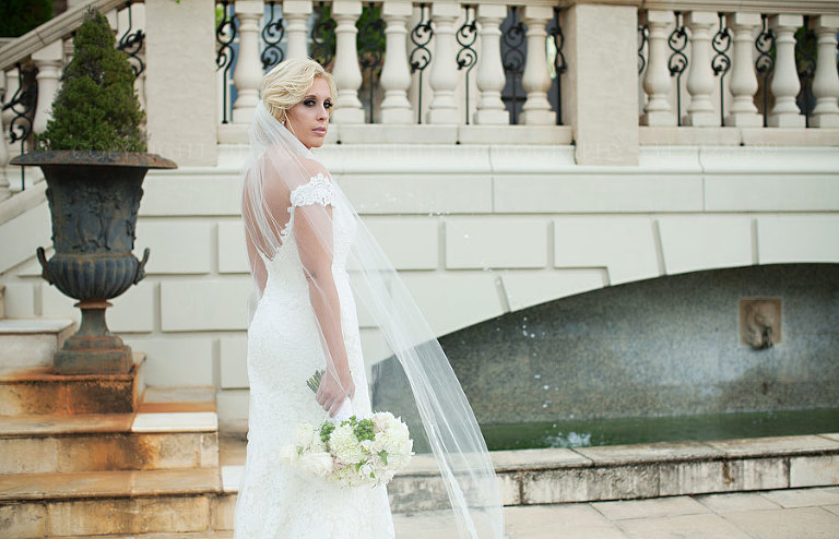 a bride at fountainview mansion in auburn alabama