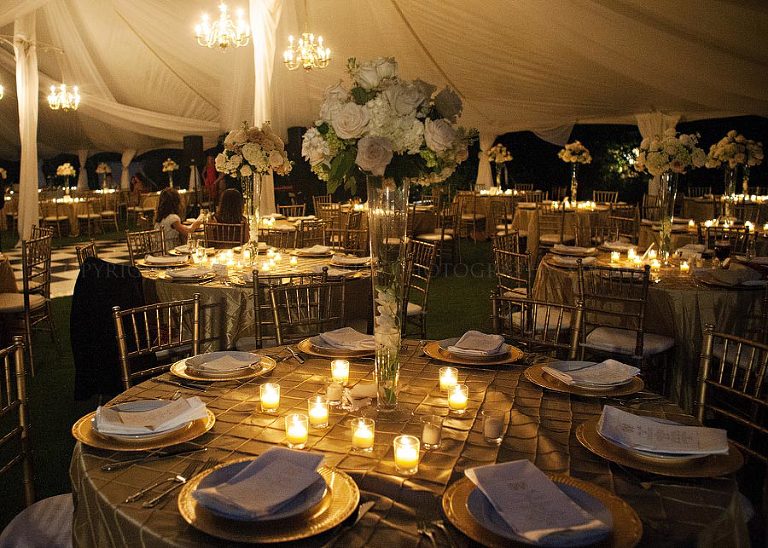 elegant wedding reception decor at fountainview mansion in auburn
