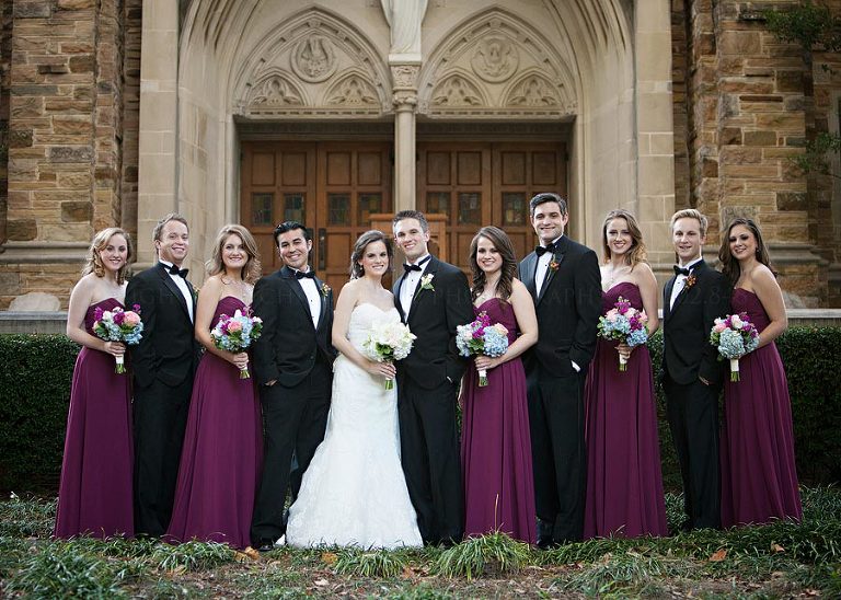 bridal party at first united methodist church in montgomery alabama