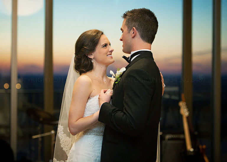 bride and groom's first dance at the capital city club