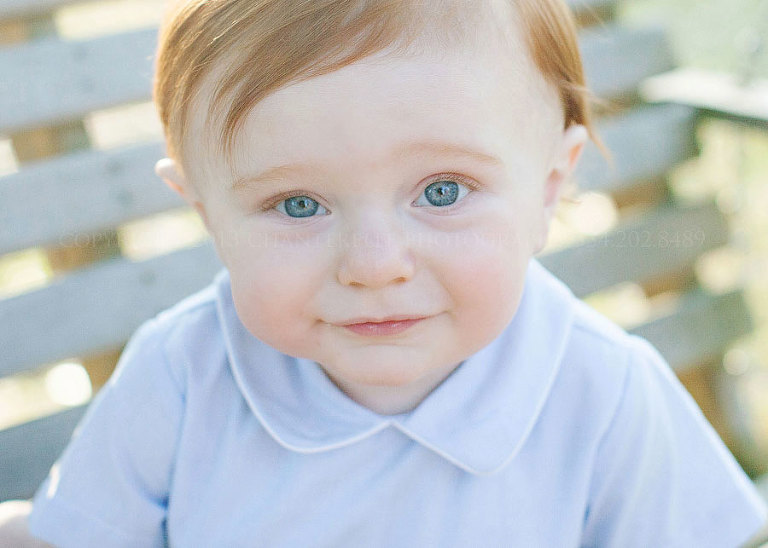 montgomery baby portrait of a red haired blue eyed baby