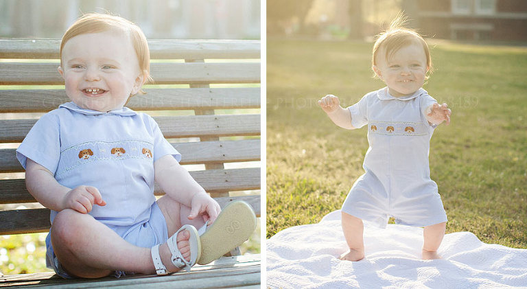 a red haired little boy portrait in a montgomery al park
