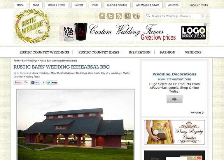 rustic wedding chic blog featured photographer