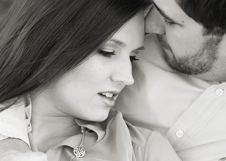 black and white engagement picture in montgomery alabama