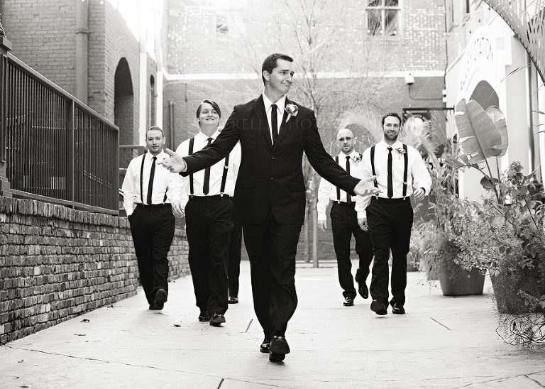groom and groomsmen in the alley montgomery
