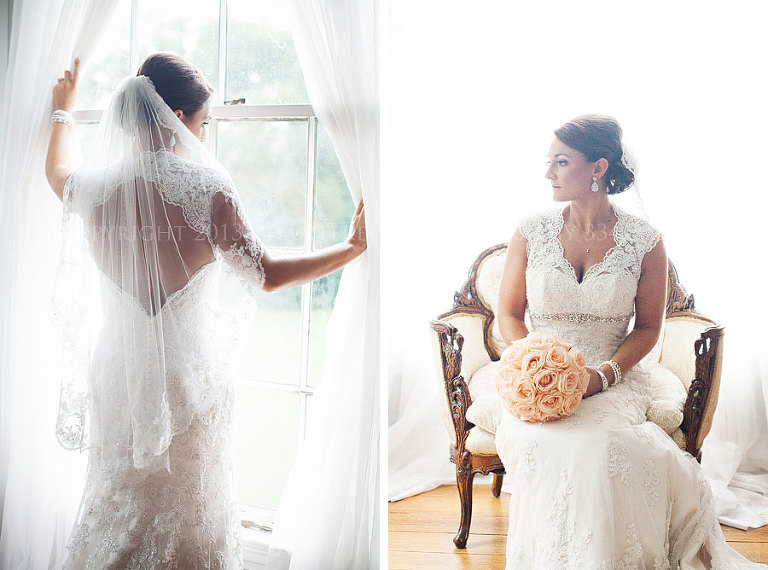 bride in a lace gown in prattville alabama