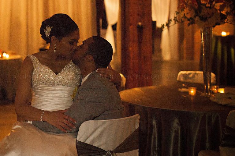 romantic bride and groom moment at their wedding reception in columbus
