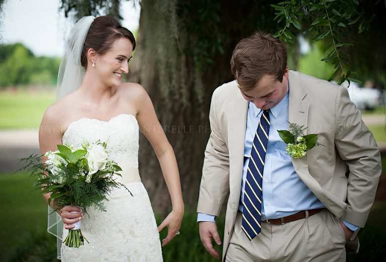 bride and groom after the ceremony at the oaks plantation in pike road