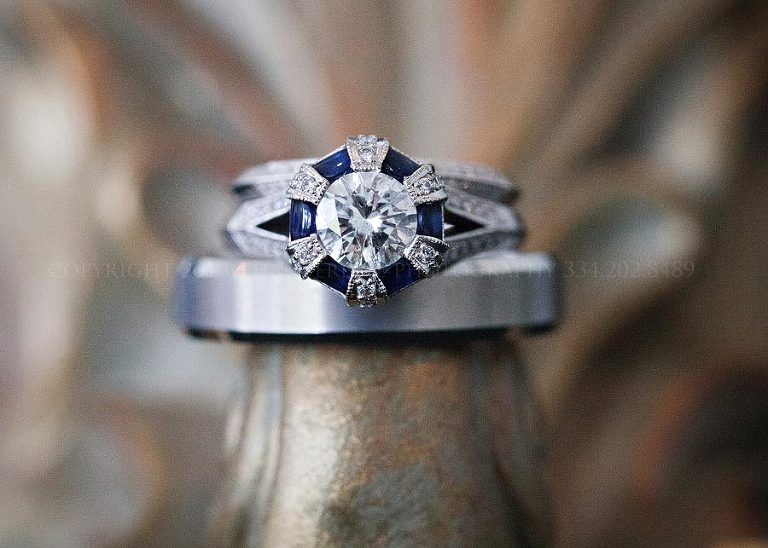 sapphire and diamond engagement ring in mobile alabama