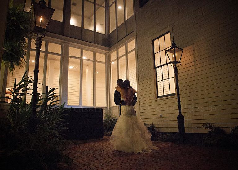 bride and groom last dance at bragg mitchell mansion