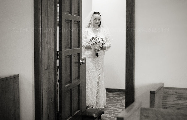 bride getting ready to walk down the aisle in montgomery