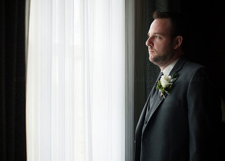 groom before his downtown montgomery wedding