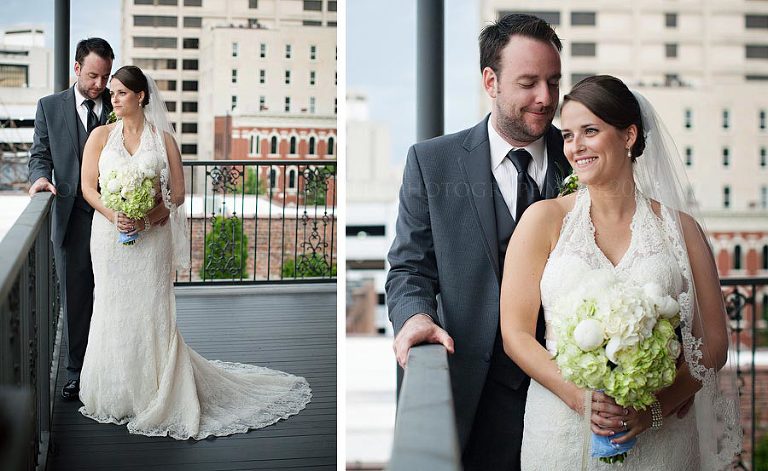 bride and groom before their downtown montgomery wedding
