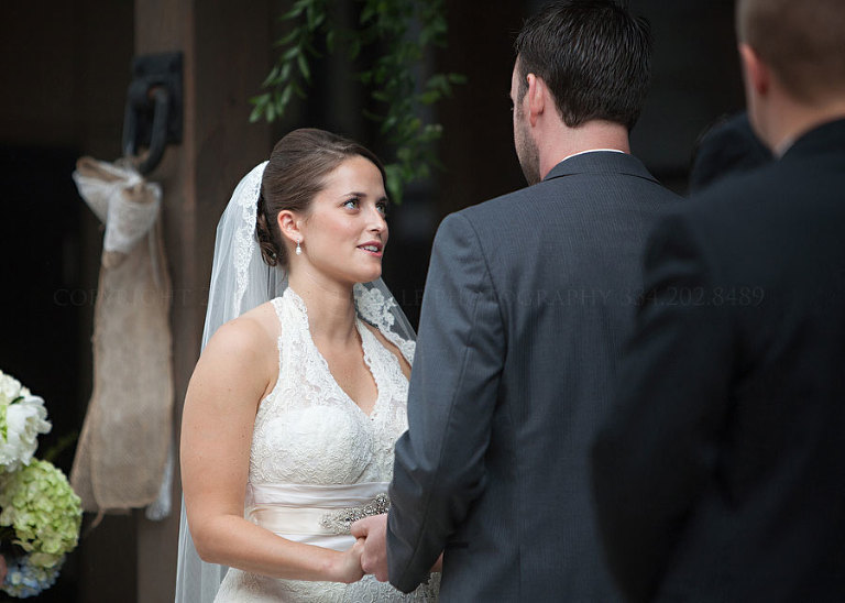 bride saying vows during downtown montgomery wedding
