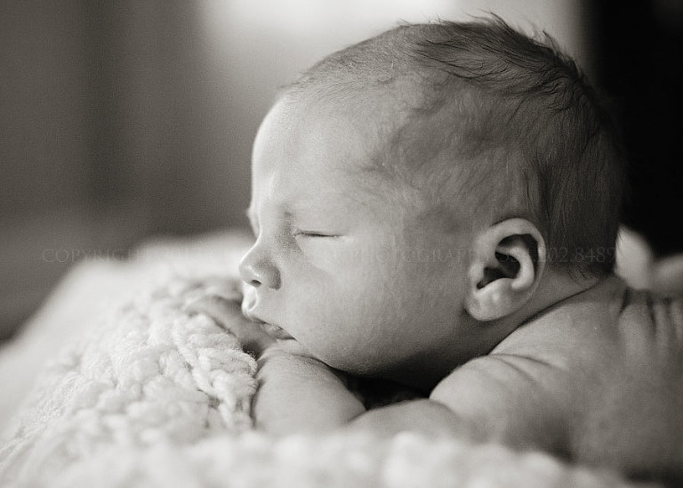 black and white newborn portrait in montgomery alabama