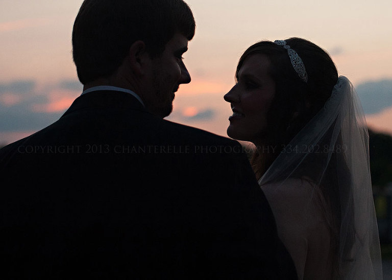 bride and groom sunset in alabama