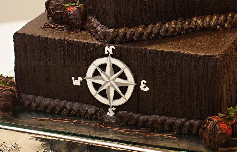 nautical compass grooms cake at troy university wedding