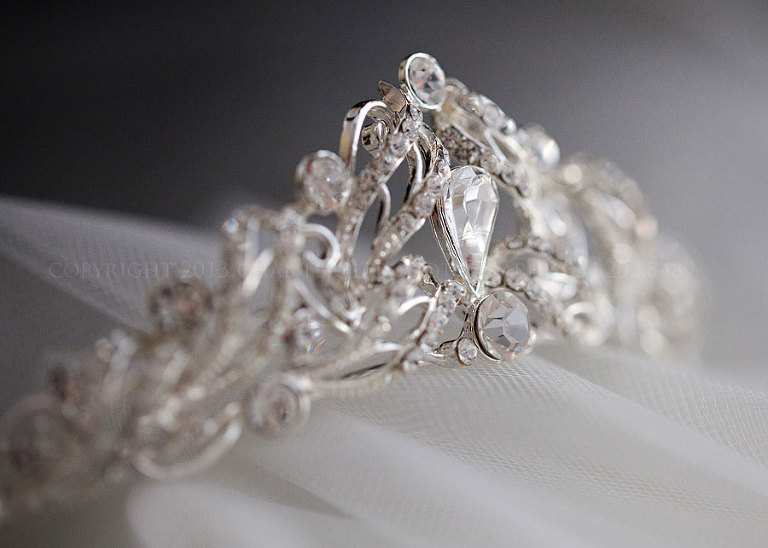tiara detail shot at an alabama wedding