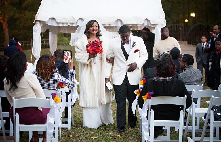 bride and groom recessional at an alabama wedding