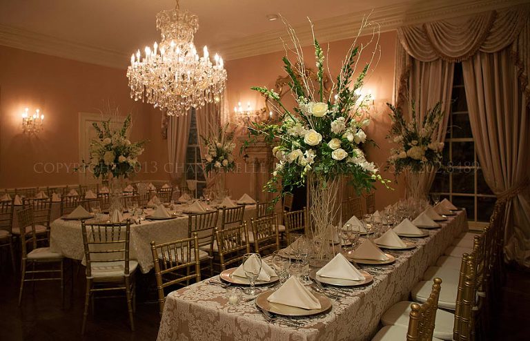 wedding reception dinner at fountainview mansion