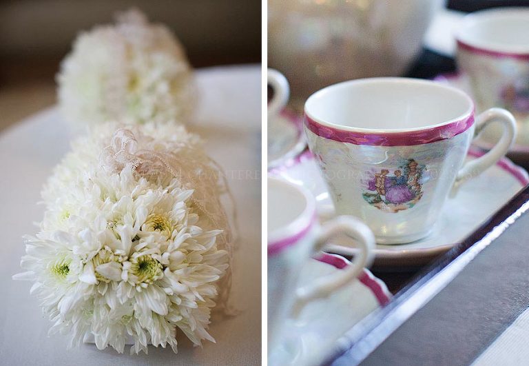 vietnamese tea ceremony cups and flowers