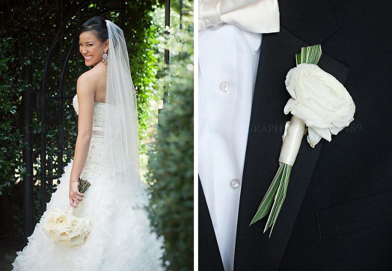 all white flowers at an alabama wedding