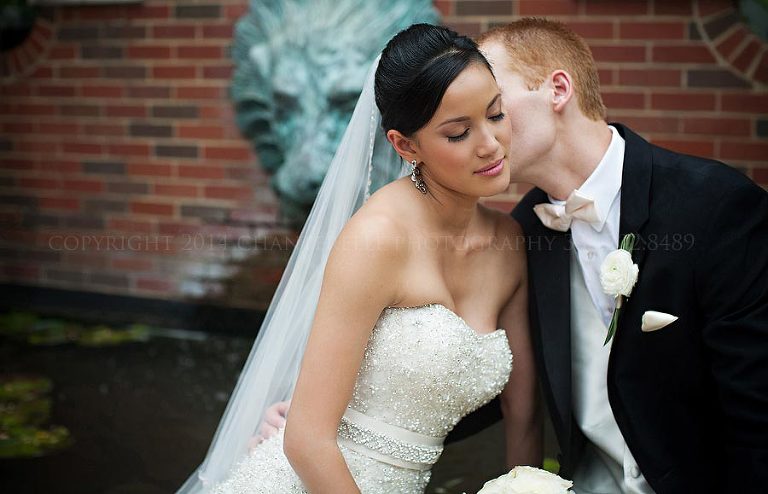 romantic bride and groom portrait in birmingham al