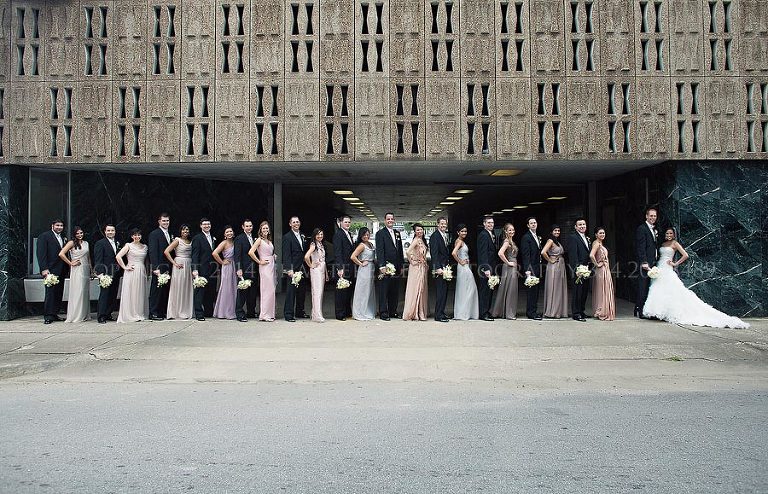 big wedding party in downtown birmingham