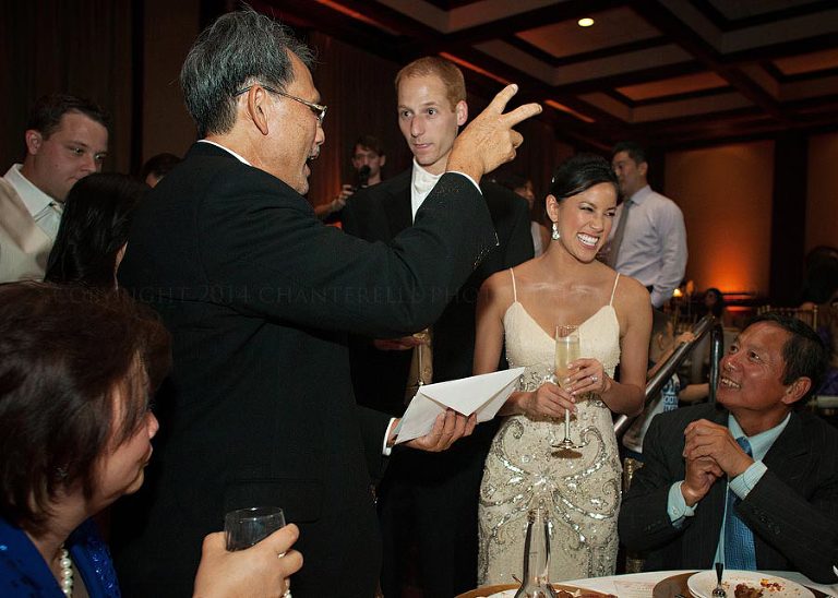 table toasts at harbert center wedding reception