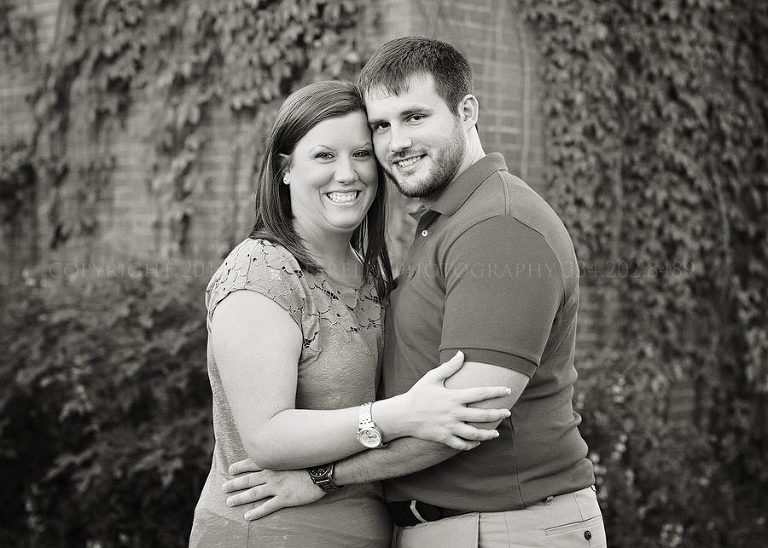 black and white montgomery engagement
